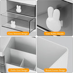 Cutie de Depozitare pentru Birou, Flippy, Pentru Makeup, Papetarie, Organizator Cosmetice, 2 Sertare si Compartimente