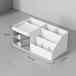 Cutie de Depozitare pentru Birou, Flippy, Pentru Makeup, Papetarie, Organizator Cosmetice, 2 Sertare si Compartimente