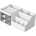 Cutie de Depozitare pentru Birou, Flippy, Pentru Makeup, Papetarie, Organizator Cosmetice, 2 Sertare si Compartimente