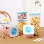 Cutie de Depozitare pentru Bucatarie, Flippy, 1.3L, din ABS+PET+Silicon, Capac Alb/Albastru, 11.5 x 15 x 8 cm,