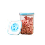 Cutie de Depozitare pentru Bucatarie, Flippy, 1.3L, din ABS+PET+Silicon, Capac Alb/Albastru, 11.5 x 15 x 8 cm,
