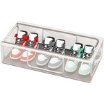 Cutie de Depozitare pentru Pantofi, Flippy, 40x30x21 cm, din Plasa PVC Impermeabila si Cadru de Otel, Pliabila, Fermoar