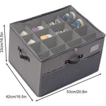 Cutie de Depozitare pentru Pantofi, Flippy, 53x42x33 cm, cu Capac Transparent si Fermoar, din Panza Oxford, Pliabila,