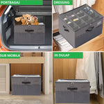 Cutie de Depozitare pentru Pantofi, Flippy, 53x42x33 cm, cu Capac Transparent si Fermoar, din Panza Oxford, Pliabila,