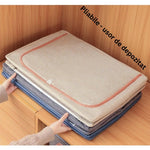 Cutie de Depozitare Pliabila, Flippy, 100 L, din Bumbac si In, 60x42x40 cm, 2 Ferestre, Frontala si Laterala, 2 Usi de