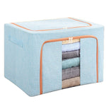 Cutie de Depozitare Pliabila, Flippy, 100 L, din Bumbac si In, 60x42x40 cm, 2 Ferestre, Frontala si Laterala, 2 Usi de