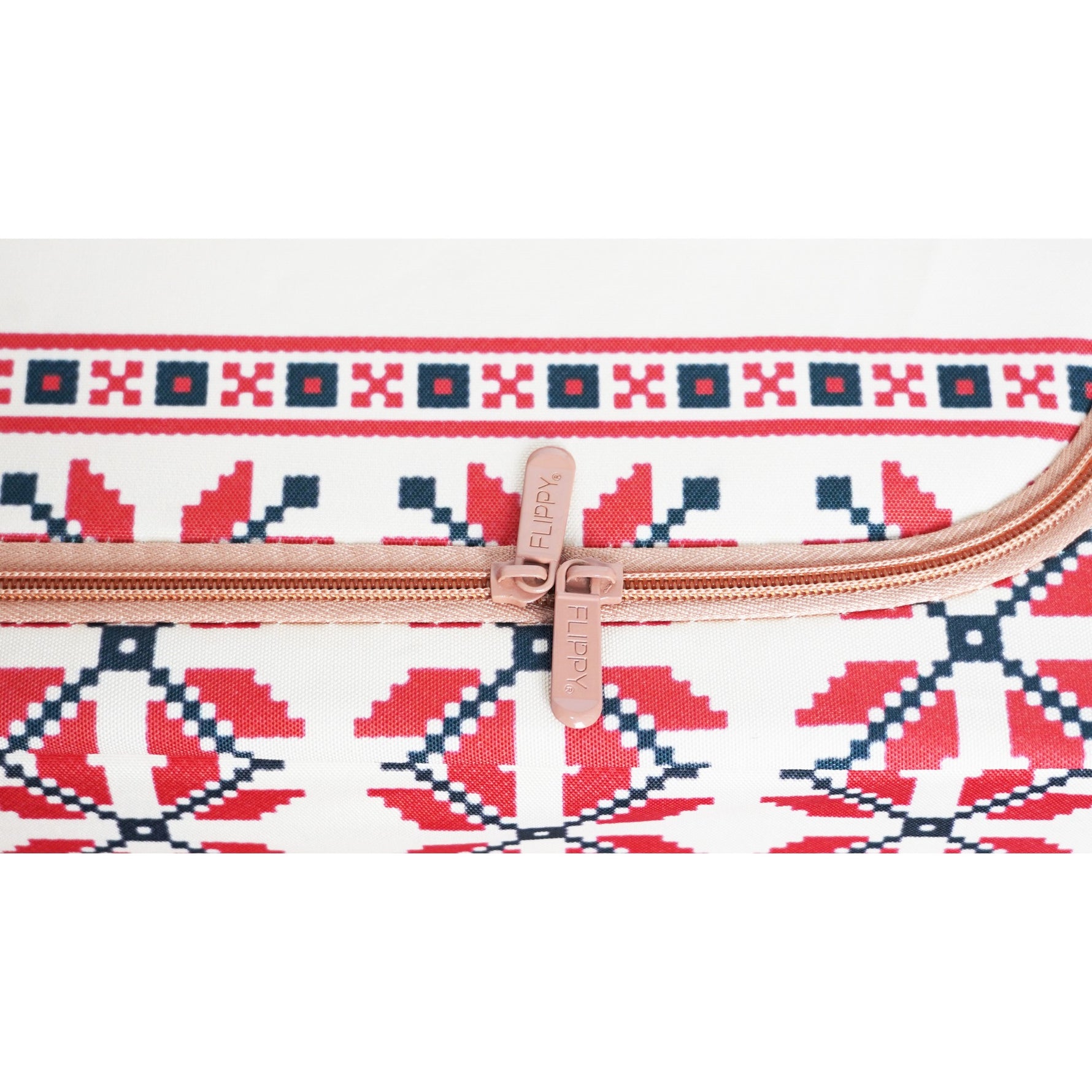 Cutie de Depozitare Pliabila, Flippy,100 L din Bumbac si In, 60X42X40 cm, Fereastra Frontala, 2 Usi de Acces cu Fermoar