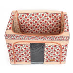 Cutie de Depozitare Pliabila, Flippy,100 L din Bumbac si In, 60X42X40 cm, Fereastra Frontala, 2 Usi de Acces cu Fermoar