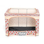 Cutie de Depozitare Pliabila, Flippy,100 L din Bumbac si In, 60X42X40 cm, Fereastra Frontala, 2 Usi de Acces cu Fermoar