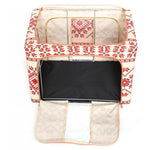 Cutie de Depozitare Pliabila, Flippy,100 L din Bumbac si In, 60X42X40 cm, Fereastra Frontala, 2 Usi de Acces cu Fermoar