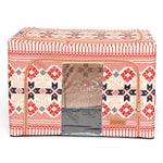 Cutie de Depozitare Pliabila, Flippy,100 L din Bumbac si In, 60X42X40 cm, Fereastra Frontala, 2 Usi de Acces cu Fermoar