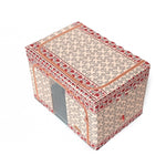 Cutie de Depozitare Pliabila, Flippy,100 L din Bumbac si In, 60X42X40 cm, Fereastra Frontala, 2 Usi de Acces cu Fermoar