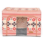 Cutie de Depozitare Pliabila, Flippy,100 L din Bumbac si In, 60X42X40 cm, Fereastra Frontala, 2 Usi de Acces cu Fermoar