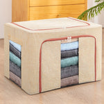 Cutie de Depozitare Pliabila, Flippy, 24 L, din Bumbac si In, 40x30x20 cm, 2 Ferestre, Frontala si Laterala, 2 Usi de