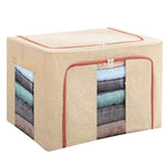 Cutie de Depozitare Pliabila, Flippy, 24 L, din Bumbac si In, 40x30x20 cm, 2 Ferestre, Frontala si Laterala, 2 Usi de