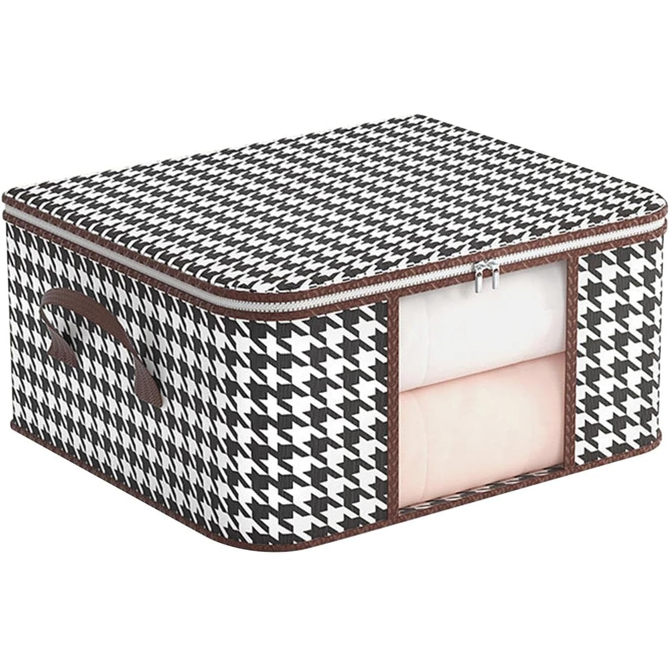 Cutie de Depozitare Pliabila, Flippy, 60x40x30 cm, 75 L, Fereastra Frontala, cu Fermoar Bidirectional, Suport Baza
