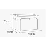 Cutie de Depozitare Pliabila, Flippy, 66 L, din Bumbac si In, 50x40x33 cm, Fereastra Frontala, 2 Usi de Acces cu