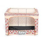 Cutie de Depozitare Pliabila, Flippy, 66 L din Bumbac si In, 52 x 42 x 39 cm, Fereastra Frontala, 2 Usi de Acces cu