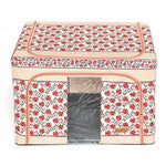 Cutie de Depozitare Pliabila, Flippy, 66 L din Bumbac si In, 52 x 42 x 39 cm, Fereastra Frontala, 2 Usi de Acces cu
