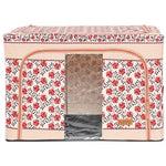 Cutie de Depozitare Pliabila, Flippy, 66 L din Bumbac si In, 52 x 42 x 39 cm, Fereastra Frontala, 2 Usi de Acces cu