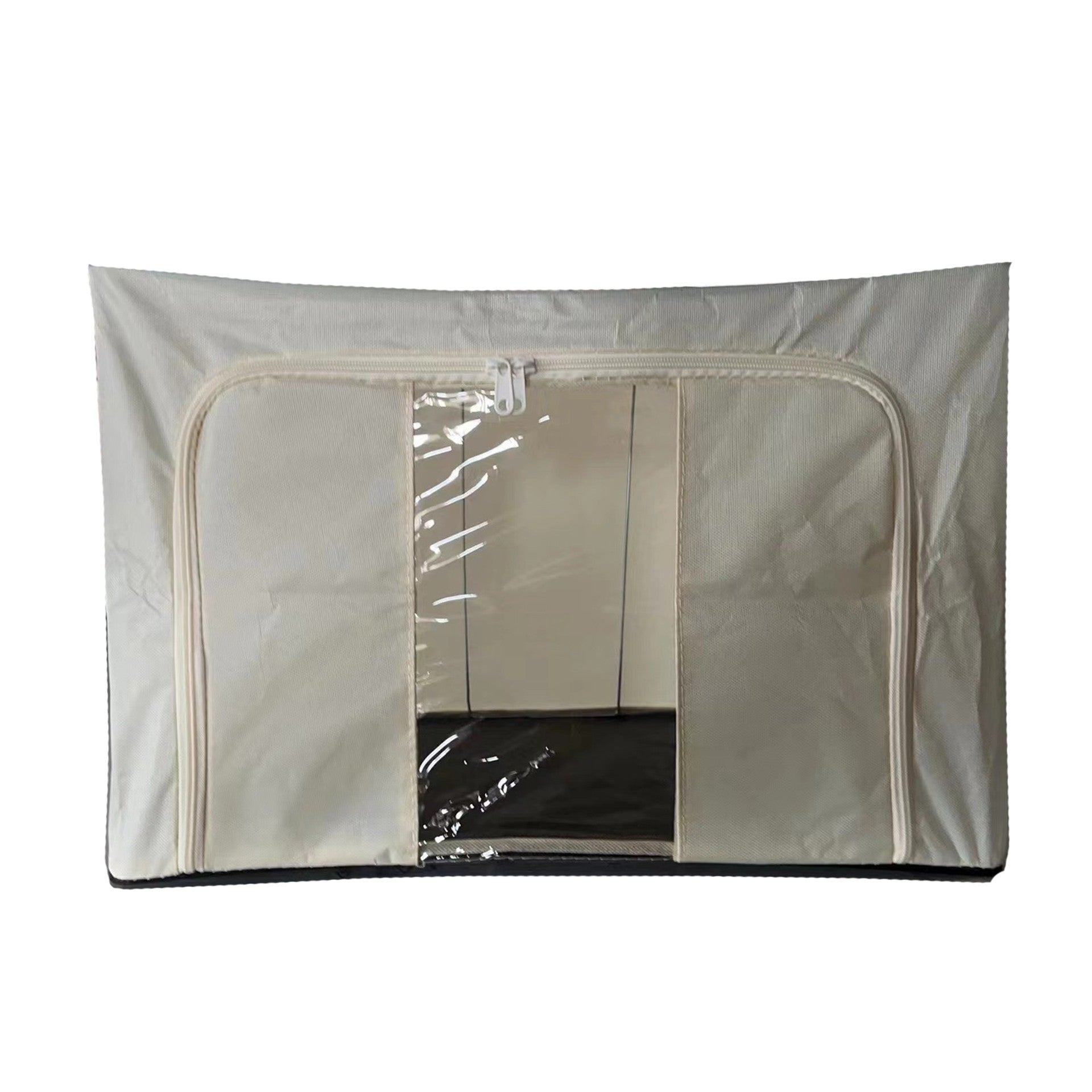 Cutie de depozitare Pliabila, Flippy, Cadru Metalic, cu fermoar, 100 L, material Textil, 60 x 42 x 40 cm, suport de