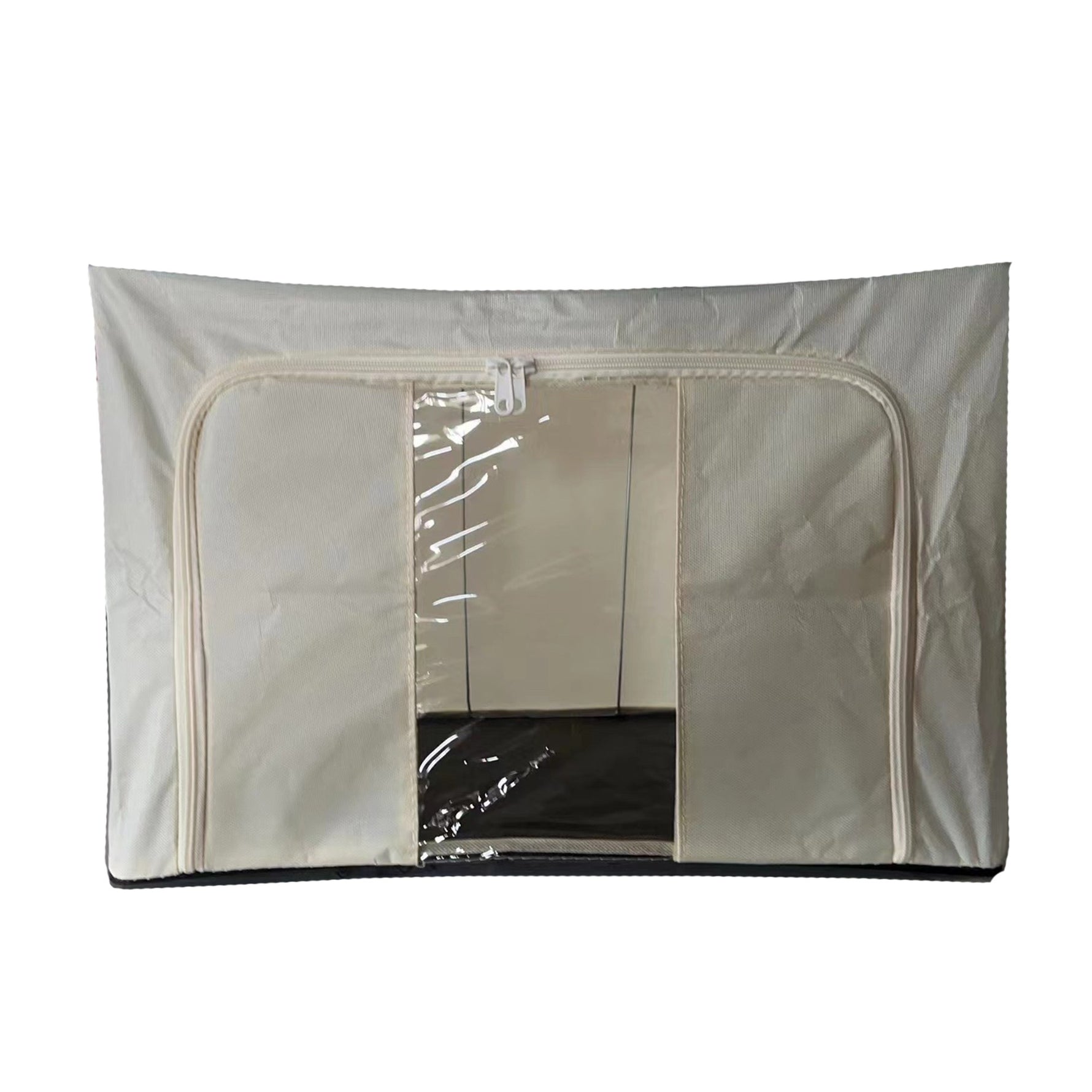 Cutie de depozitare Pliabila, Flippy, Cadru Metalic, cu fermoar, 100 L, material Textil, 60 x 42 x 40 cm, suport de