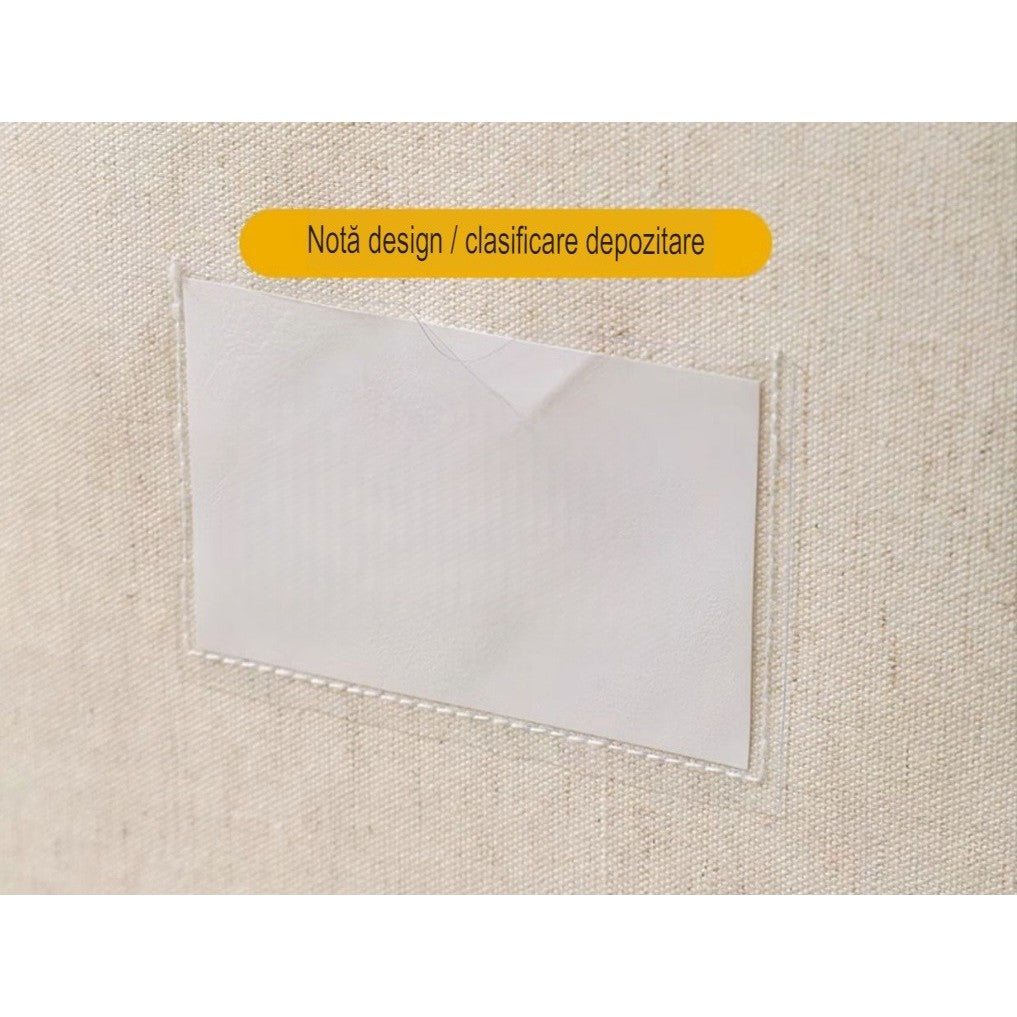 Cutie de Depozitare Pliabila, Flippy, Cu Fereastra si Fermoar Dublu, 66 L, Textil Premium, 50x40x33 cm, Cadru Metalic,