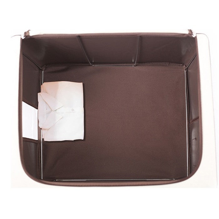 Cutie de Depozitare Pliabila, Flippy, Cu Fereastra si Fermoar Dublu, 66 L, Textil Premium, 50x40x33 cm, Cadru Metalic,