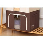 Cutie de Depozitare Pliabila, Flippy, Cu Fereastra si Fermoar Dublu, 66 L, Textil Premium, 50x40x33 cm, Cadru Metalic,