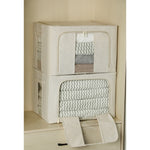 Cutie de Depozitare Pliabila, Flippy, Cu Fereastra si Fermoar Dublu, 66 L, Textil Premium, 50x40x33 cm, Cadru Metalic,