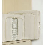 Cutie de Depozitare Pliabila, Flippy, Cu Fereastra si Fermoar Dublu, 66 L, Textil Premium, 50x40x33 cm, Cadru Metalic,