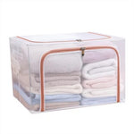Cutie de Depozitare Pliabila, Flippy, Cu Fereastra si Fermoar Dublu Rosu, 66 L, Textil, 50x40x33 cm, Cadru Metalic,