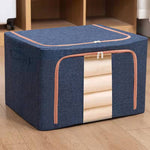 Cutie de depozitare pliabila, Flippy, Cu fermoar, 100 L, Textil, 60x42x40 cm, Cadru Metalic, Suport Baza Stabil din
