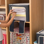 Cutie de Depozitare Pliabila, Flippy, Cu Fermoar, 100 L, Textil, 60x42x40 cm, Albastru Marin, Cadru Metalic, Suport