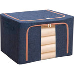 Cutie de depozitare pliabila, Flippy, Cu fermoar, 100 L, Textil, 60x42x40 cm, Cadru Metalic, Suport Baza Stabil din