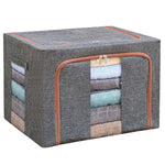 Cutie de depozitare pliabila, Flippy, Cu fermoar, 100 L, Textil, 60x42x40 cm, Cadru Metalic, Suport Baza Stabil din