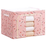 Cutie de Depozitare Pliabila, Flippy, Cu Fermoar, 100 L, Textil, 60x42x40 cm, cu Fereastra, Cadru Metalic, Suport Baza