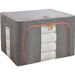 Cutie de depozitare pliabila, Flippy, Cu fermoar, 100 L, Textil, 60x42x40 cm, Cadru Metalic, Suport Baza Stabil din