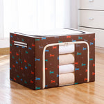 Cutie de Depozitare Pliabila, Flippy, cu Fermoar, 100 L, Textil, 60x42x40 cm, O Fereastra, Cadru Metalic, Suport Baza