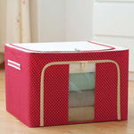 Cutie de Depozitare Pliabila, Flippy, cu Fermoar, 100 L, Textil, 60x42x40 cm, O Fereastra, Cadru Metalic, Suport Baza