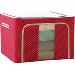 Cutie de Depozitare Pliabila, Flippy, cu Fermoar, 100 L, Textil, 60x42x40 cm, O Fereastra, Cadru Metalic, Suport Baza