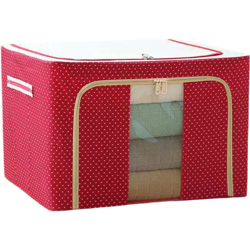 Cutie de Depozitare Pliabila, Flippy, cu Fermoar, 100 L, Textil, 60x42x40 cm, O Fereastra, Cadru Metalic, Suport Baza