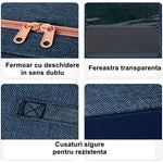 Cutie de Depozitare Pliabila, Flippy, Cu Fermoar, 24 L, Textil, 40x30x20 cm, Cadru Metalic, Suport Baza Stabil din