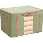 Cutie de Depozitare Pliabila, Flippy, 24 L, din Bumbac si In, 40x30x20 cm, Fereastra Frontala, 2 Usi de Acces cu