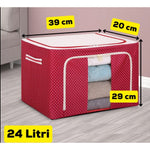Cutie de Depozitare Pliabila, Flippy, 24 L, Panza Oxford, 40x30x20 cm, Fereastra Frontala, 2 Usi de Acces cu Fermoar