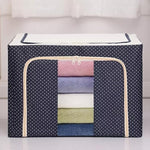 Cutie de Depozitare Pliabila, Flippy, 66 L, din Panza Oxford, 50x40x33 cm, 2 Ferestre, Frontala si Laterala, 2 Usi de