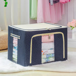 Cutie de Depozitare Pliabila, Flippy, 66 L, din Panza Oxford, 50x40x33 cm, 2 Ferestre, Frontala si Laterala, 2 Usi de