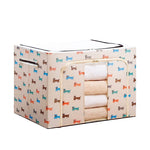 Cutie de Depozitare Pliabila, Flippy, 66 L, Panza Oxford, 50x40x33 cm, Fereastra Frontala, 2 Usi de Acces cu Fermoar