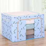 Cutie de Depozitare Pliabila, Flippy, Cu Fermoar, 66 L, Textil, 50x40x33 cm, cu 2 Ferestre, Cadru Metalic, Suport Baza