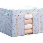 Cutie de Depozitare Pliabila, Flippy, Cu Fermoar, 66 L, Textil, 50x40x33 cm, cu 2 Ferestre, Cadru Metalic, Suport Baza